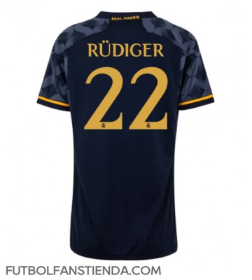 Real Madrid Antonio Rudiger #22 Segunda Equipación Mujer 2023-24 Manga Corta
